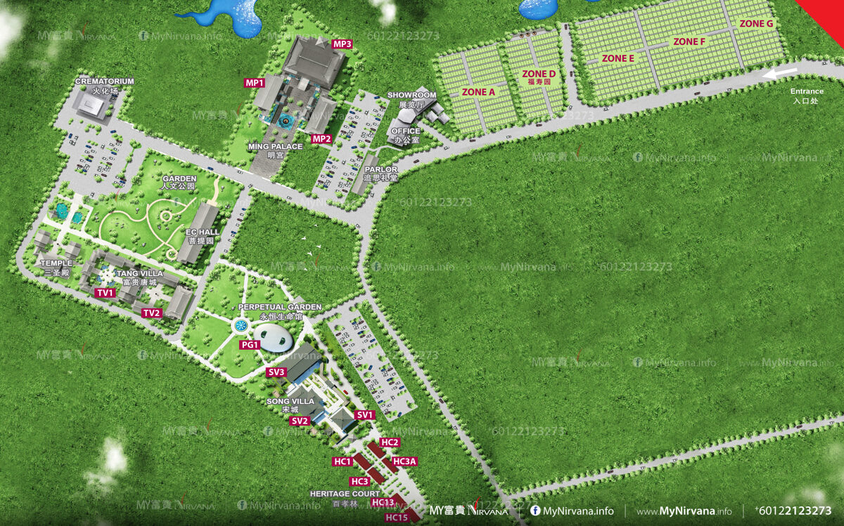 Shah Alam Nirvana Memorial Park Navigation Map Site Map Site Plan | MyNIrvana 0122123273